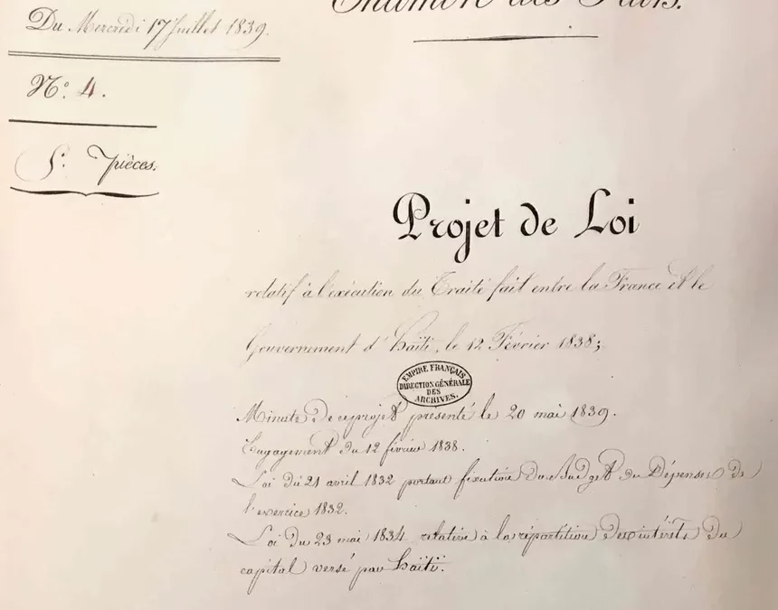 200e anniversaire de la dette illégitime imposée à Haïti par la France